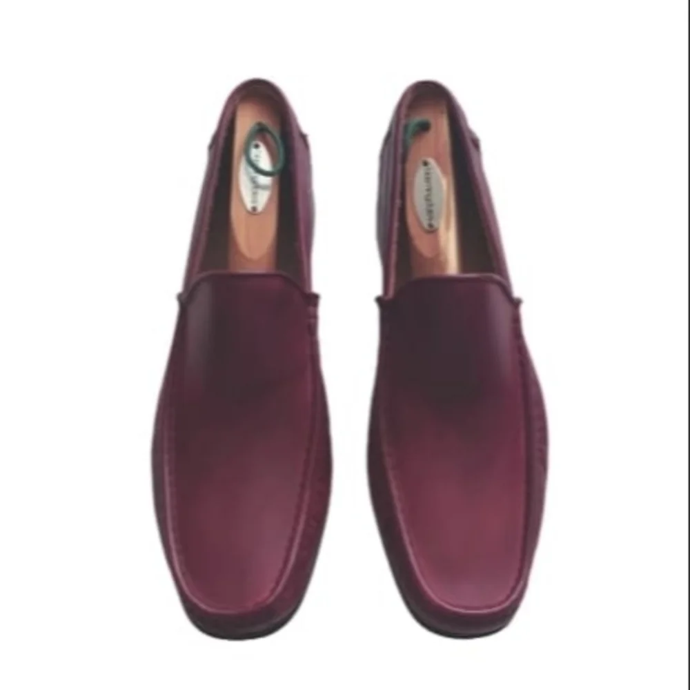 KITON Men's Calf Leather Slip on Loafers Shoes Burgundy size 9.5